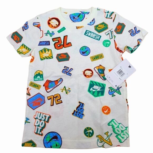 Nike Toddler Sail All Over Graphic Print Tee Hikenike Camp Trail Kid SZ 4 - Picture 3 of 3